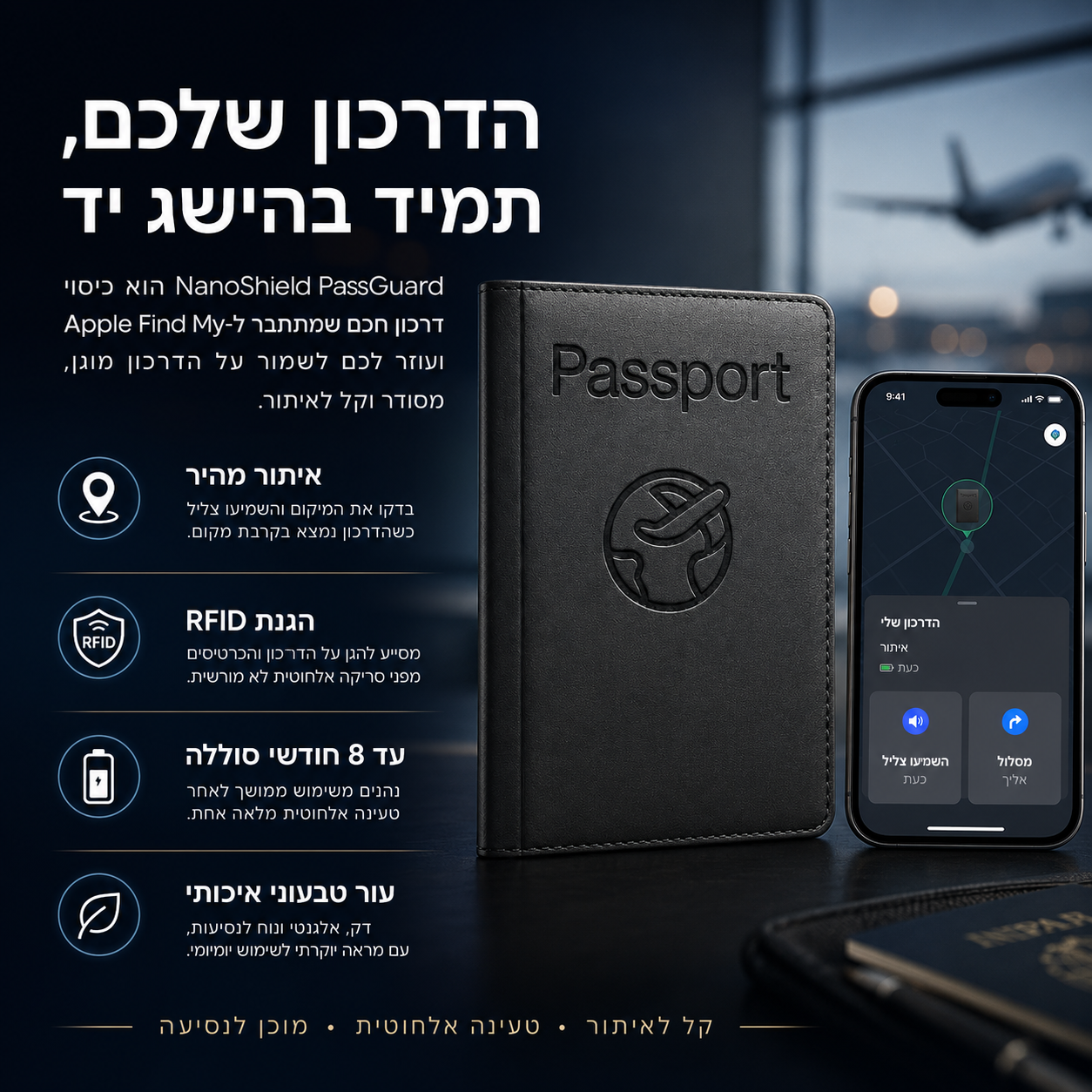PassGuard - כיסוי חכם לדרכון
